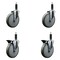Service Caster 6'' Gray Poly Wheel Swivel 1'' Expanding Stem Caster Set 2 Brakes, 4PK SCC-EX20S614-PPUB-2-PLB-2-1 - alternate 1